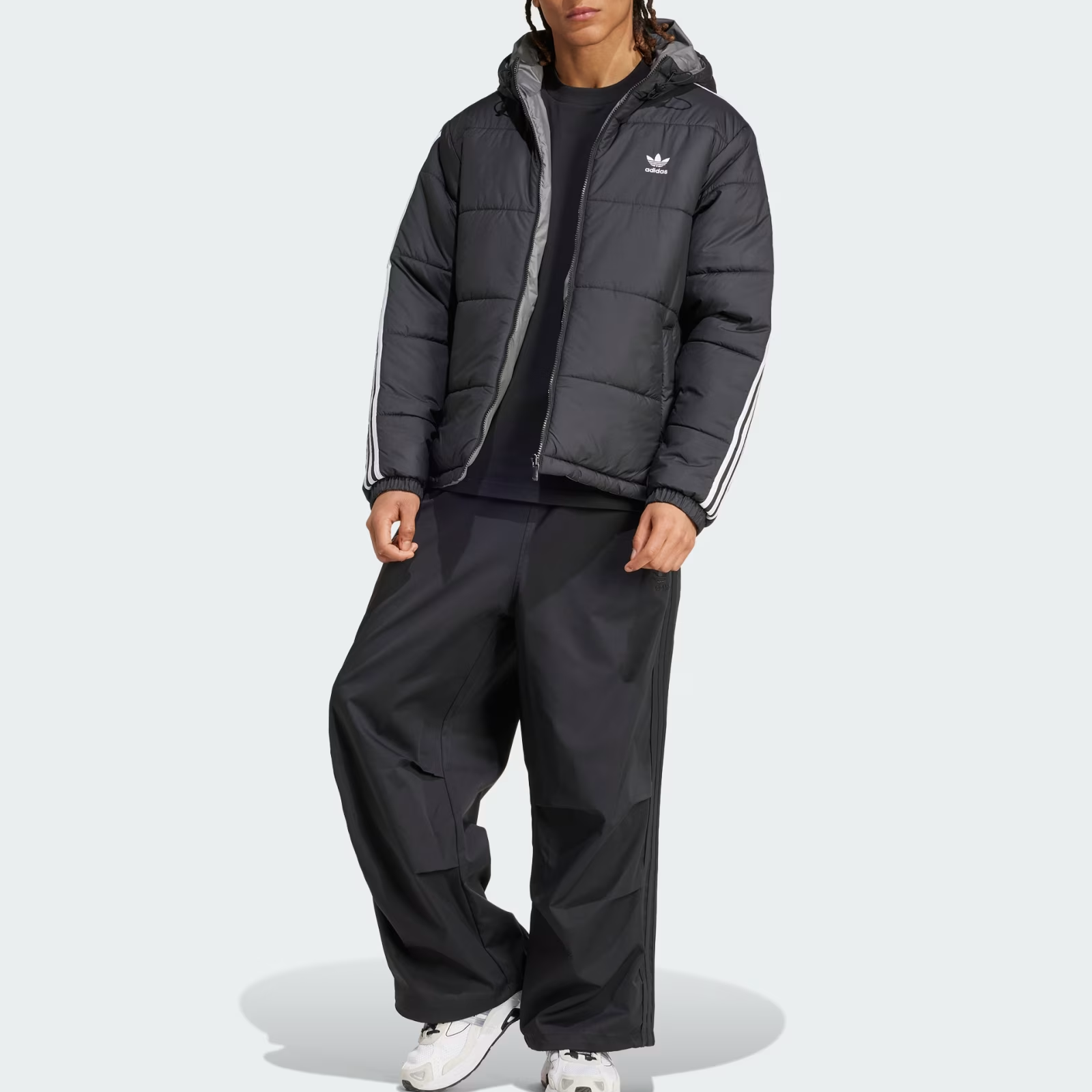 Purchase アディダスオリジナルス アディカラー リバーシブル フードジャケット メンズ ブラック/グレー JD9071