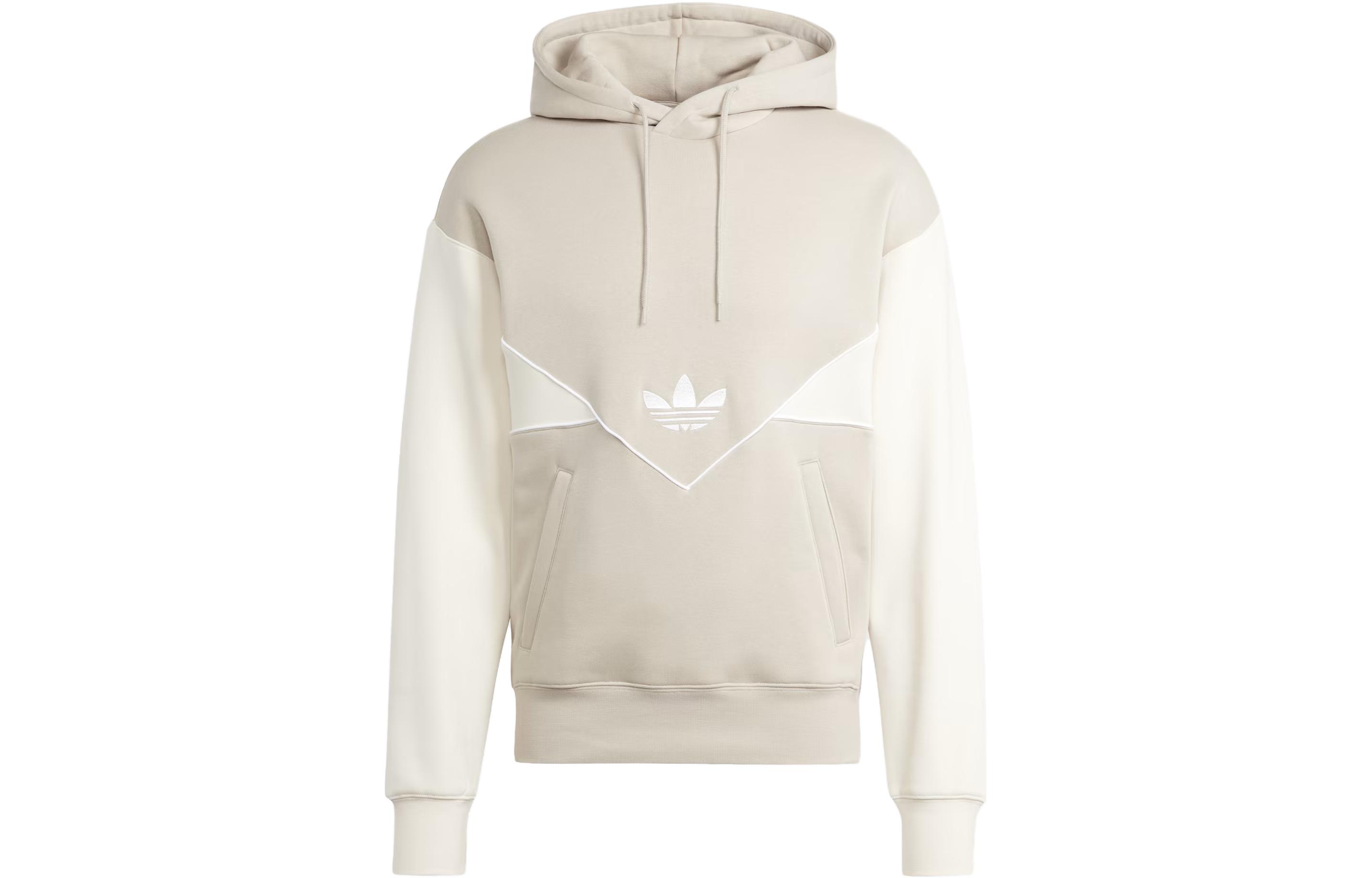 adidas Originals Adicolor Seasonal Archive Beige Embroidered Logo Hoodie Mens IM4419