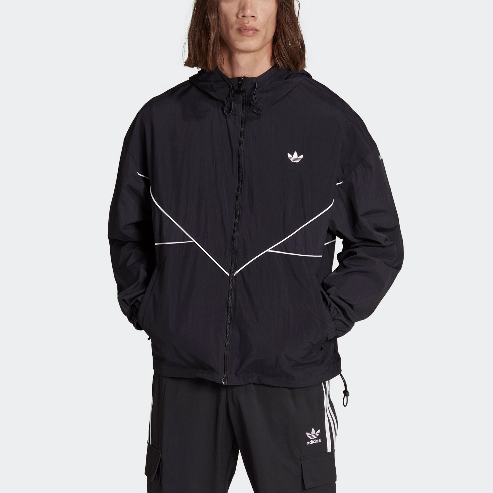 Shop adidas Originals Adicolor Seasonal Archive Vintage Logo Hoodie Jacket Black Men HR3322