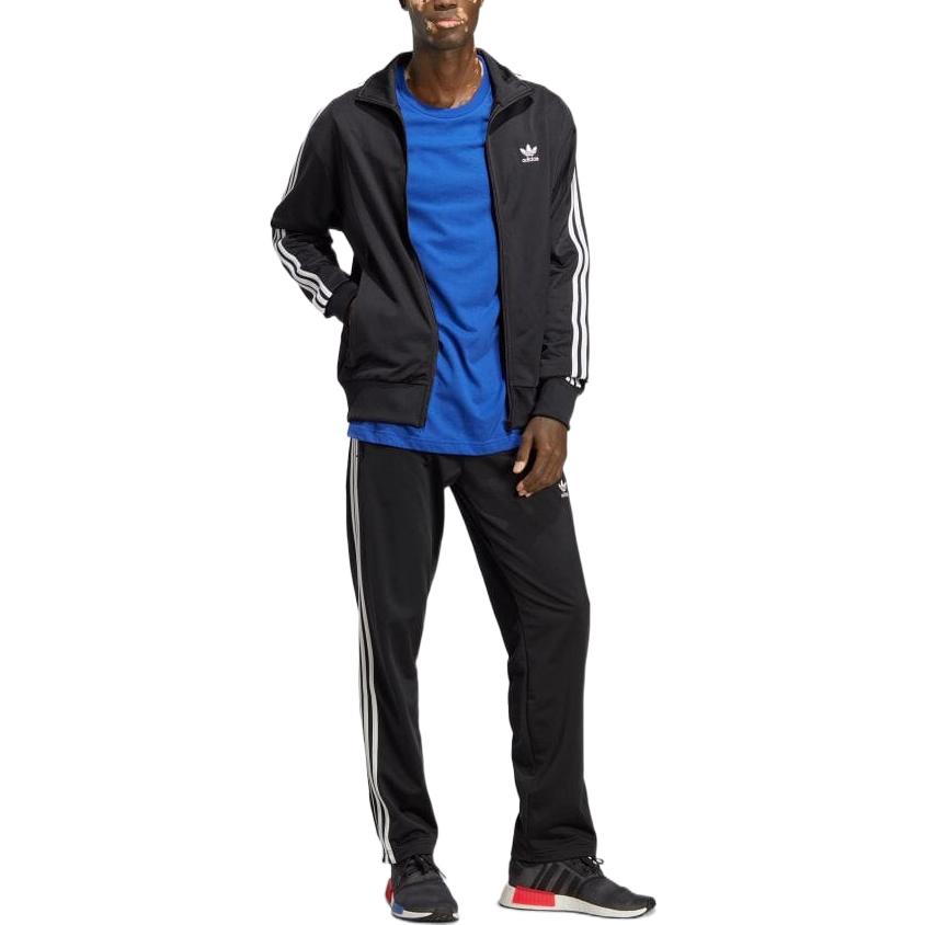 adidas Originals Adicolor Trefoil Logo Embroidered Striped Trim Track Jacket Black IA6340 圖 3