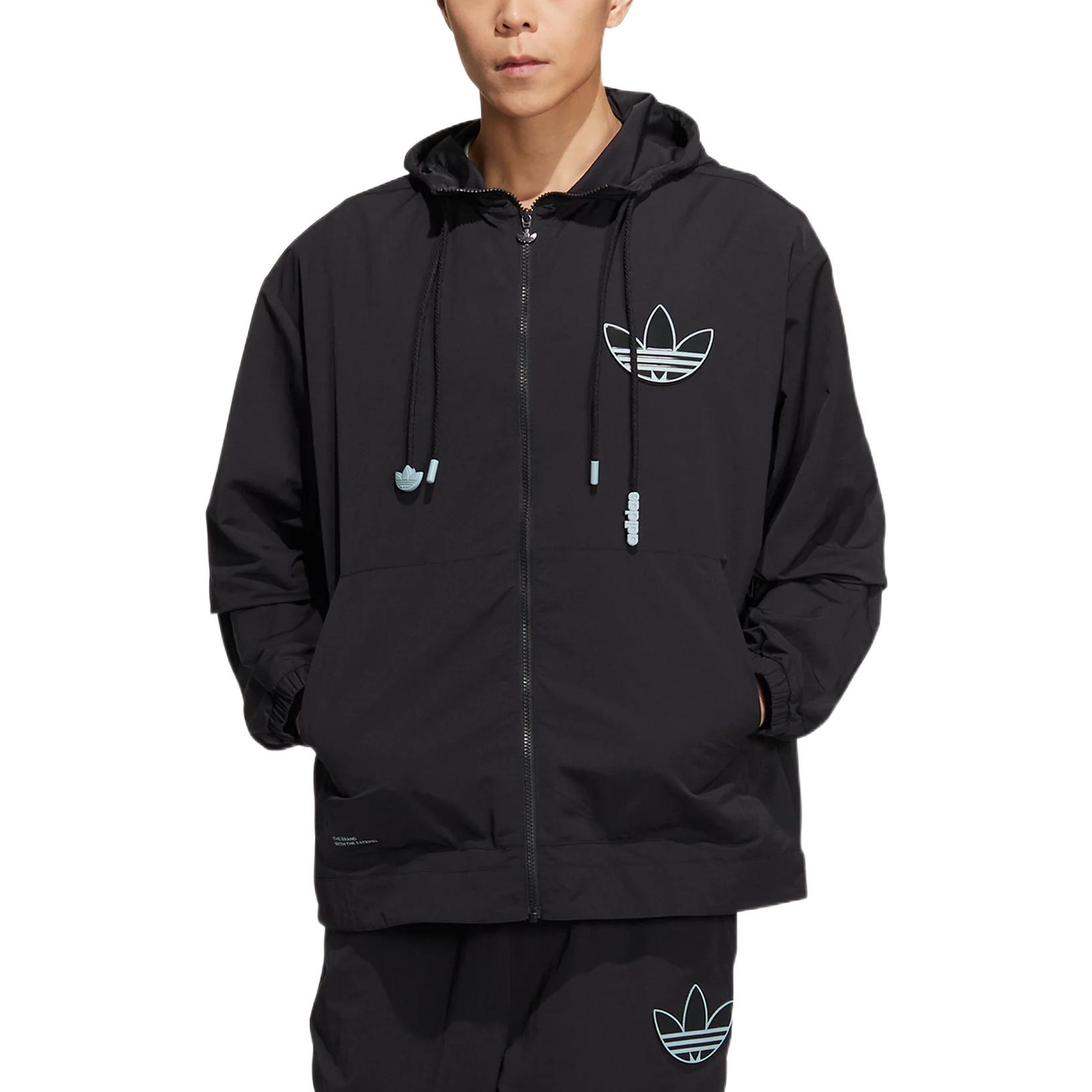 Lookbook adidas Originals Adicolor Hoodie Logo Trefoil Pria Hitam HS2018