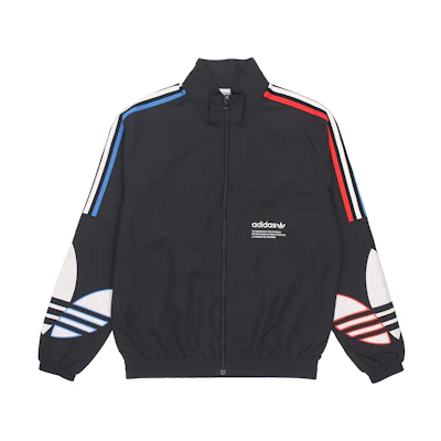 adidas Originals Adicolor Tricol TT Black Track Jacket with Logo Embroidery GN3582-INTERNATIONAL