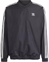 adidas Originals Adicolor Woven Crewneck Windbreaker Black Pullover Jacket IZ4804 adidas Originals Adicolor Woven Crewneck Windbreaker Black Pullover Jacket IZ4804