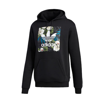 adidas Originals Adifloral Printed Drawstring Hoodie Black () FM7305