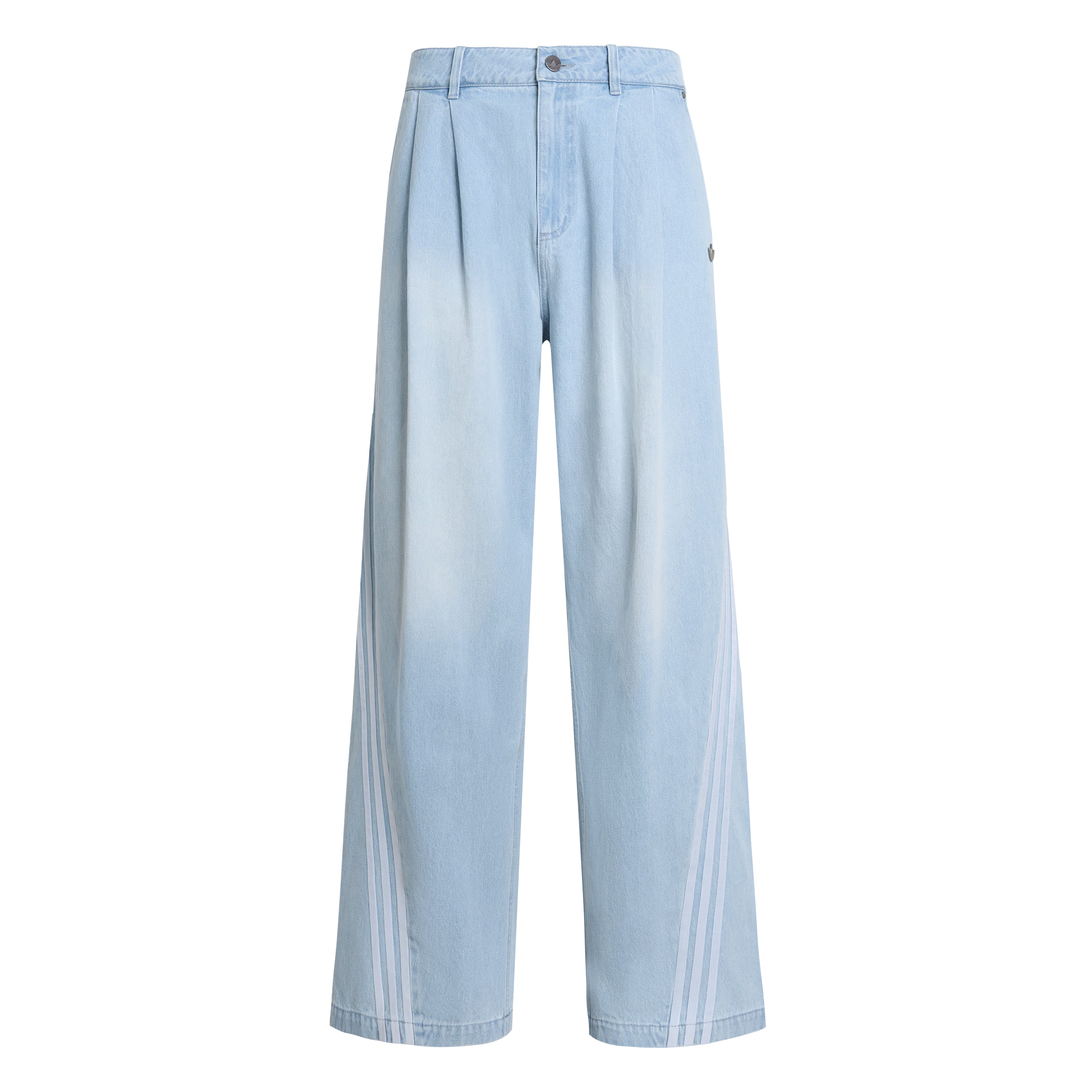 adidas Originals Adilenium Denim Jeans Loose Fit 3-Stripes Zipper Pants KX4822