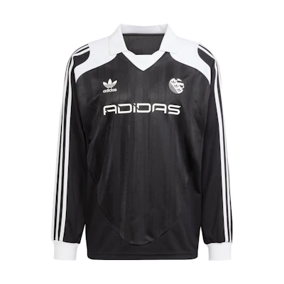 adidas Originals ADILENIUM Loose Fit Retro V-Neck Soccer Jersey Black Men. IW3642
