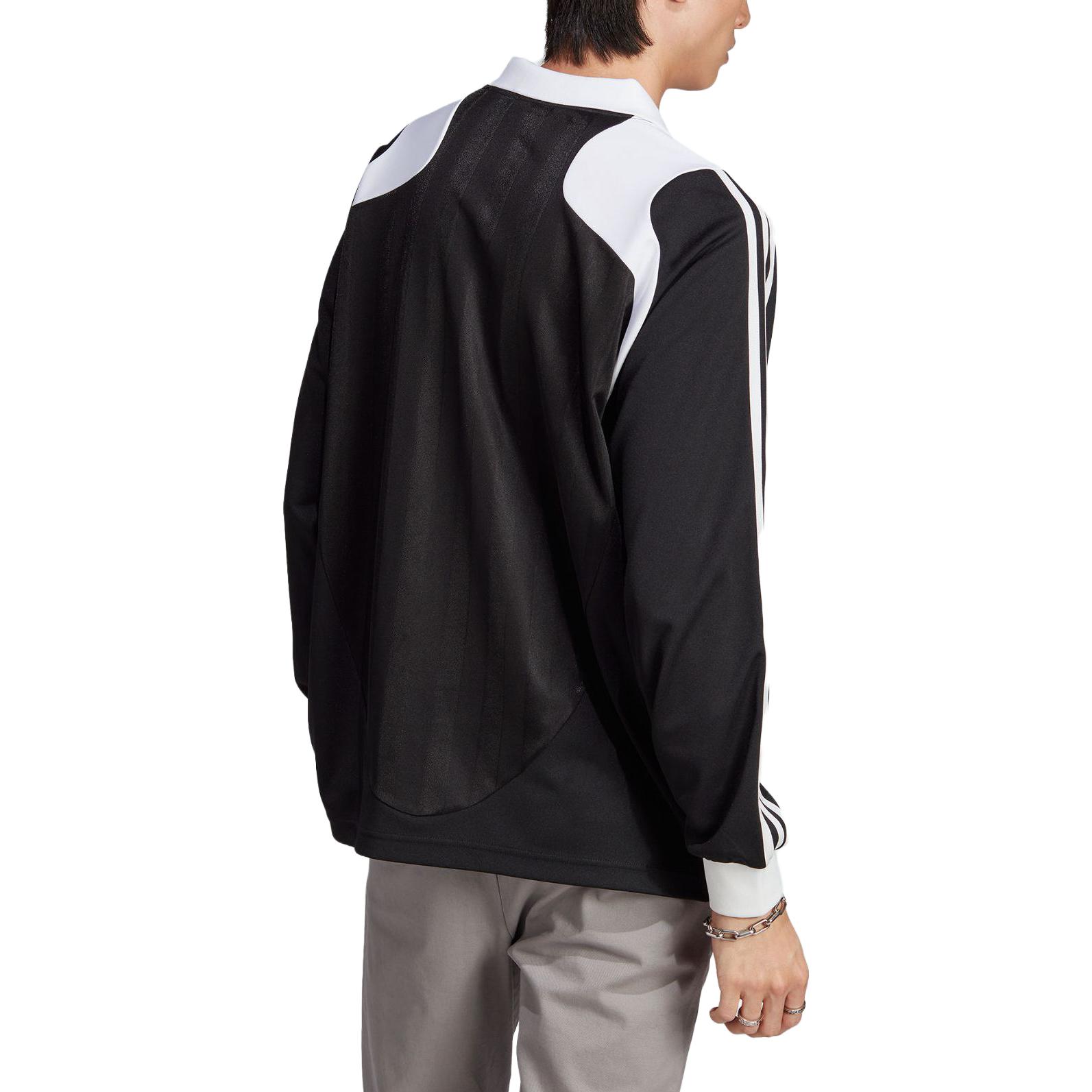 Purchase 阿迪达斯 originals ADILENIUM 宽松复古V领足球衫 黑色 男款. IW3642