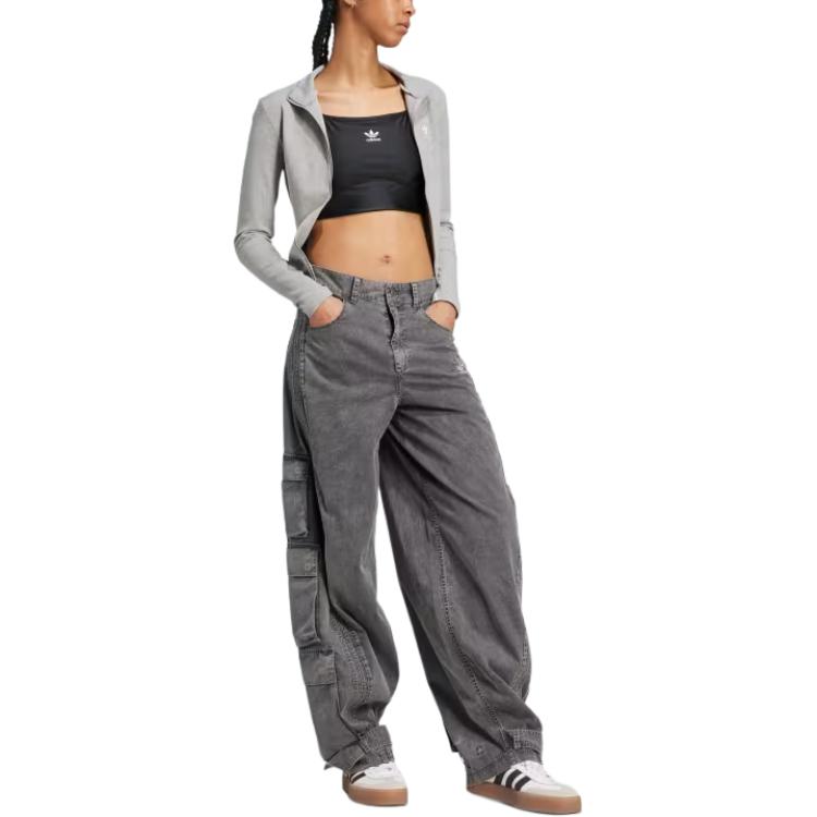 Shop 阿迪达斯Originals Adilenium宽松版休闲工装裤黑色男女款。 JM9266