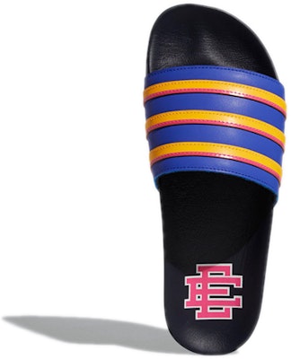 adidas Originals Adilette 'Blue Yellow' GZ5262 Details for adidas Originals Adilette 'Blue Yellow' GZ5262