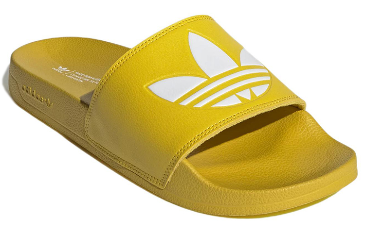 Lookbook 阿迪达斯三叶草 Adilette Lite 耐磨舒适黄色男女拖鞋 FX5908