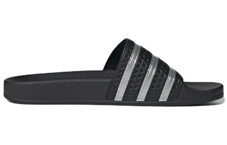 Order 아디다스 오리지널 아딜렛 슬라이드 '블랙 실버' HQ3606