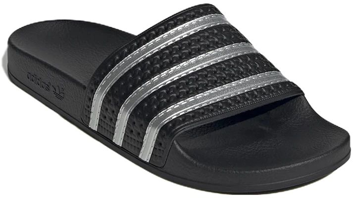 아디다스 오리지널 아딜렛 슬라이드 '블랙 실버' HQ3606 Lookbook 아디다스 오리지널 아딜렛 슬라이드 '블랙 실버' HQ3606