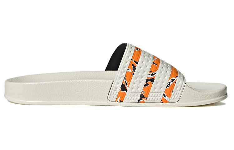 adidas Originals Adilette Slides 'Off White Bright Orange' 圖 2