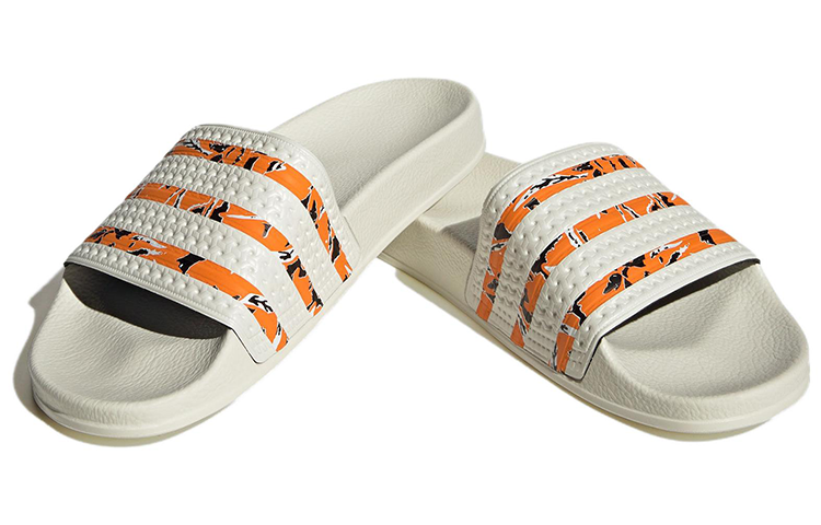 adidas Originals Adilette Slides 'Off White Bright Orange' 圖 3