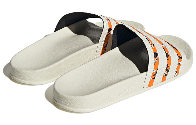 adidas Originals Adilette Slides 'Off White Bright Orange' 圖 4