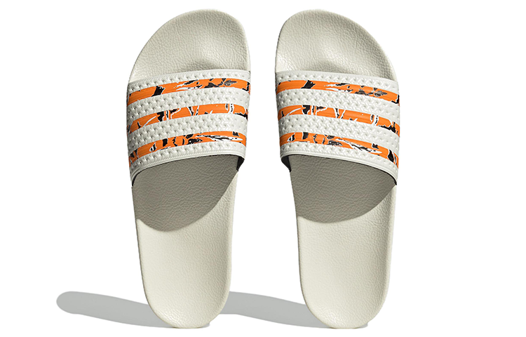 adidas Originals Adilette Slides 'Off White Bright Orange' 圖 5