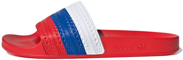 adidas Originals Adilette Slides 'Red White Blue' G55376 adidas Originals Adilette Slides 'Red White Blue' G55376