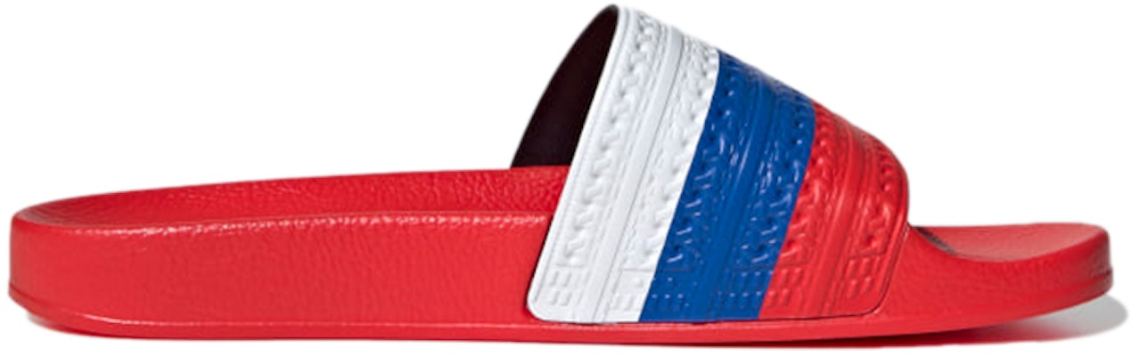 adidas Originals Adilette Slides 'Red White Blue' G55376 Order adidas Originals Adilette Slides 'Red White Blue' G55376