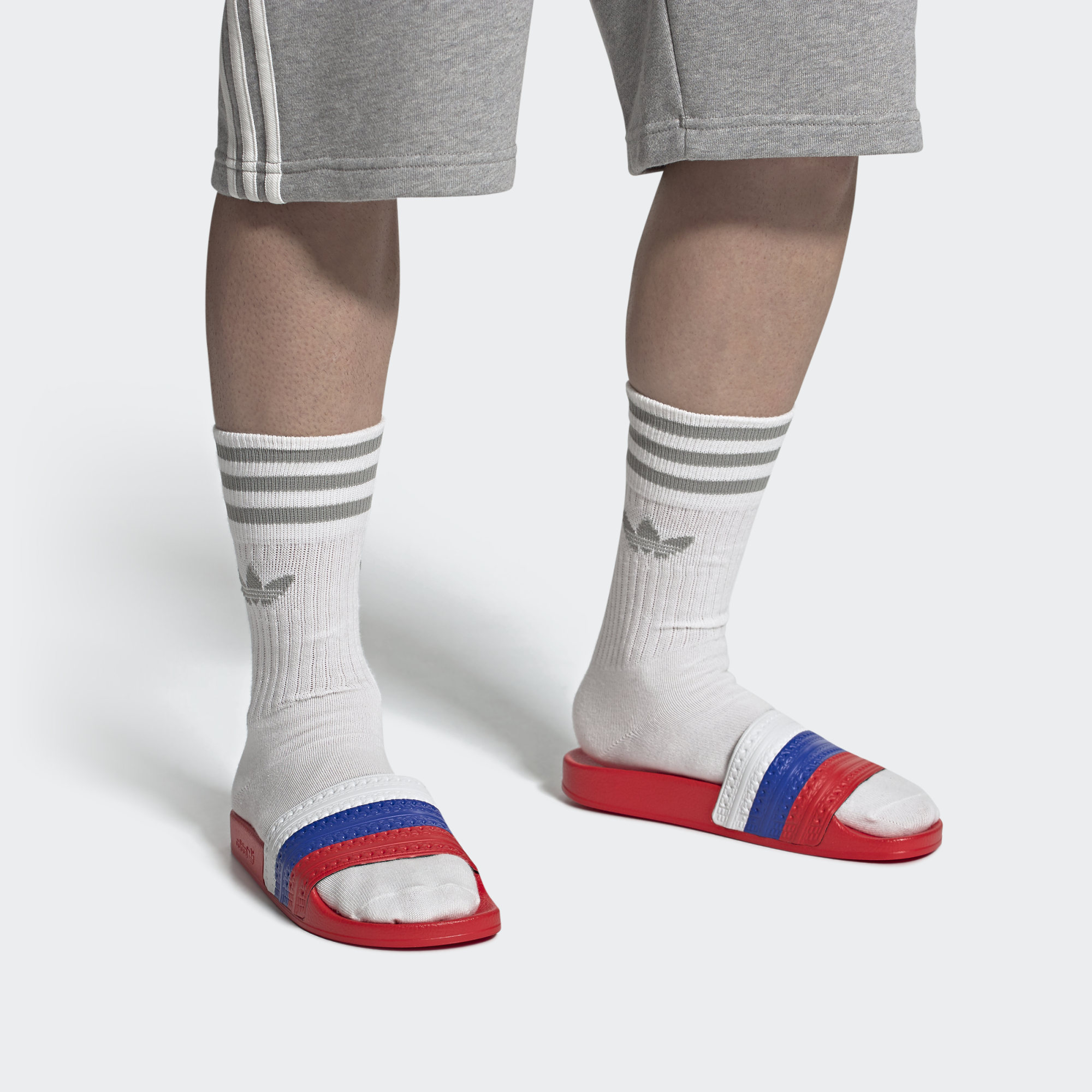 Sizing アディダスオリジナルス アディレッタ スライド 'レッド ホワイト ブルー' G55376 G55376