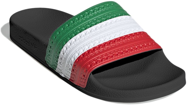 adidas Originals Adilette Slides 'White Green' FY1388 Lookbook adidas Originals Adilette Slides 'White Green' FY1388