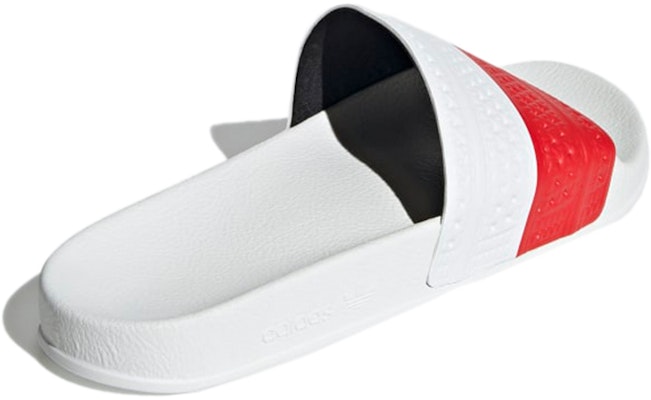 adidas Originals Adilette Slides 'White Red' GW2558 Shop adidas Originals Adilette Slides 'White Red' GW2558