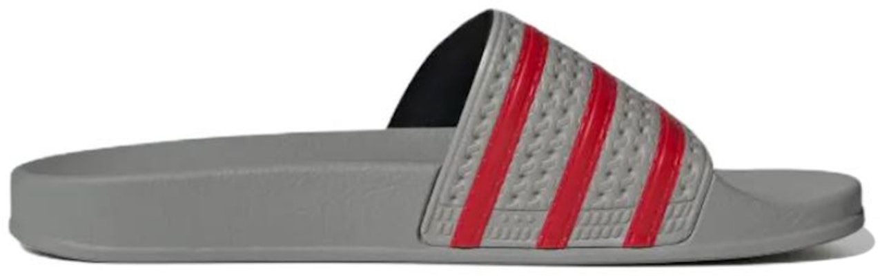 adidas originals Adilette slides Casual Wear-Resistant Gray Red Unisex Slippers 'Grey Red' GY3737 Order adidas originals Adilette slides Casual Wear-Resistant Gray Red Unisex Slippers 'Grey Red' GY3737