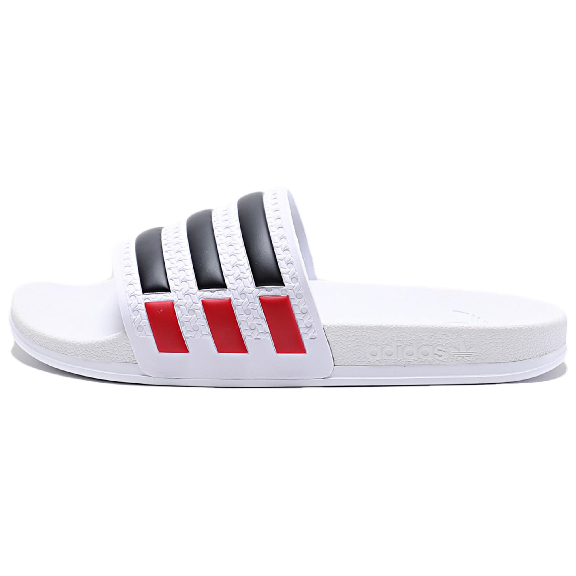 adidas Originals Adilette Slides White/Black/Red Comfortable Sandals IH6877