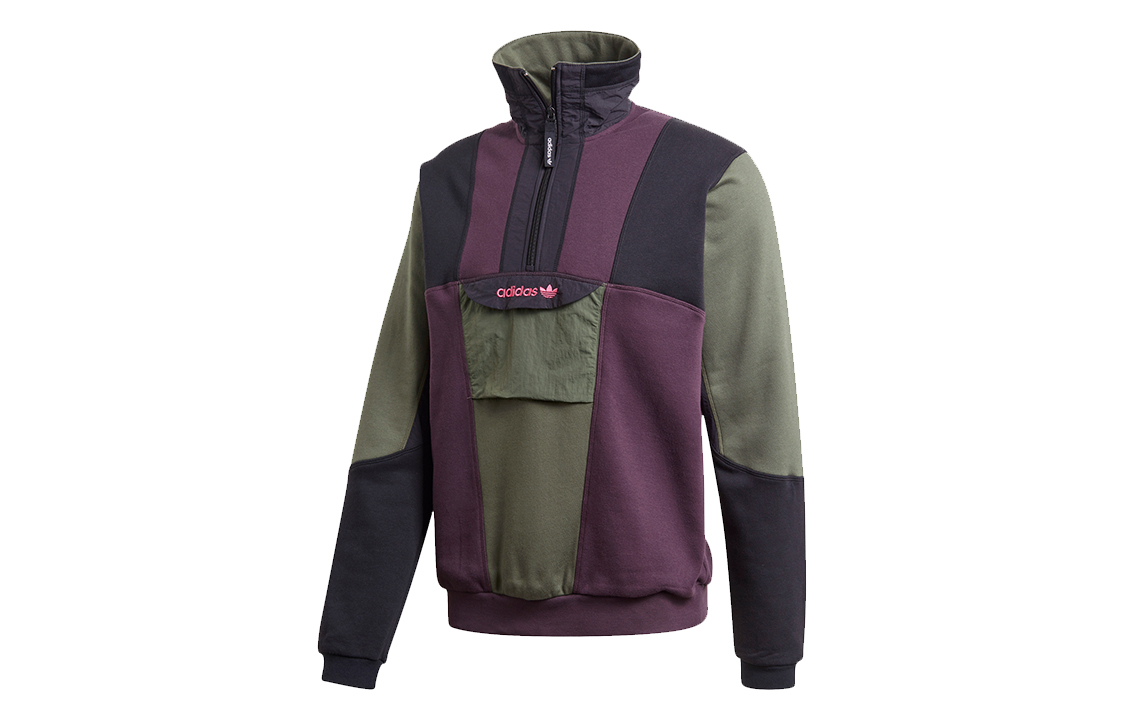 adidas Originals Adv Field Half-Zip Pullover Sweatshirt Black/Green/Purple GD5575