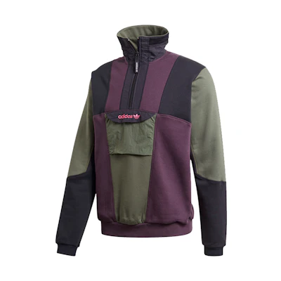 adidas Originals Adv Field Half-Zip Pullover Sweatshirt Black/Green/Purple GD5575