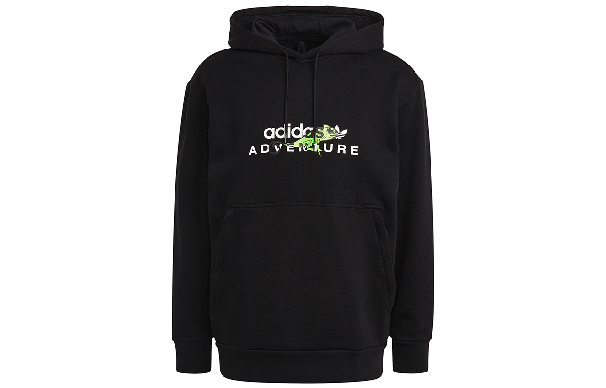 adidas Originals ADV Logo Hoodie Black Pullover Casual Sweatshirt GN2325