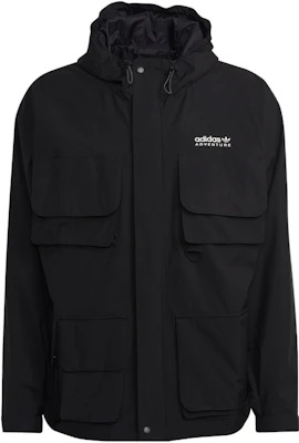 adidas Originals Adventure 黑色印花連帽戶外多功能外套 男款 HK4996 Order adidas Originals Adventure 黑色印花連帽戶外多功能外套 男款 HK4996