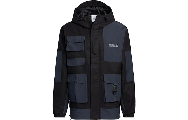 adidas Originals Adventure Black Multi-Pocket Outdoor Hooded Jacket HC0353