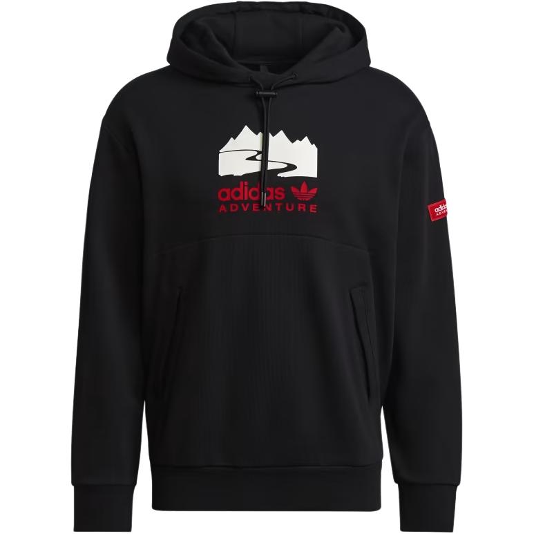 adidas Originals Adventure Logo Black Hoodie Pullover Long Sleeve H09060