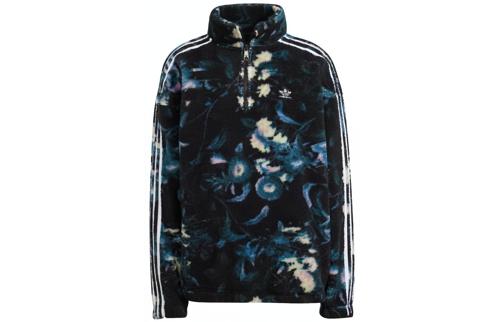 adidas Originals Allover Print Floral Fleece Jacket Black Full-Zip II8451