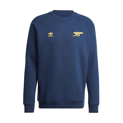 adidas Originals Arsenal Essentials Crew Sweatshirt Navy/Yellow Pullover IK8715