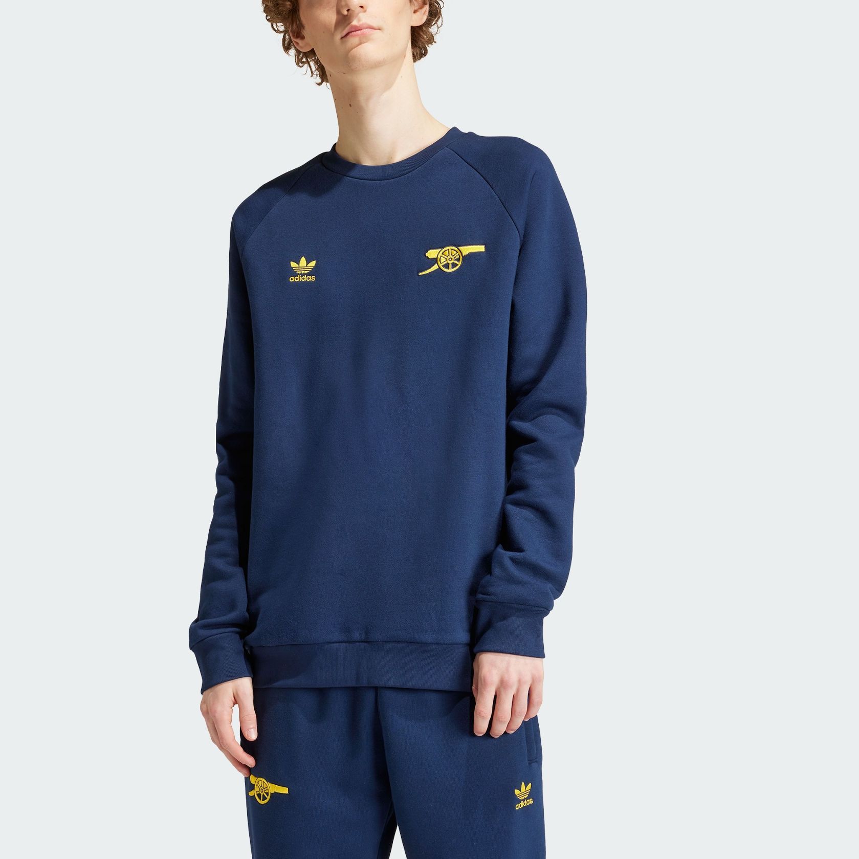 Purchase adidas Originals 阿森納基本款海軍藍/黃色圓領套頭衫 IK8715