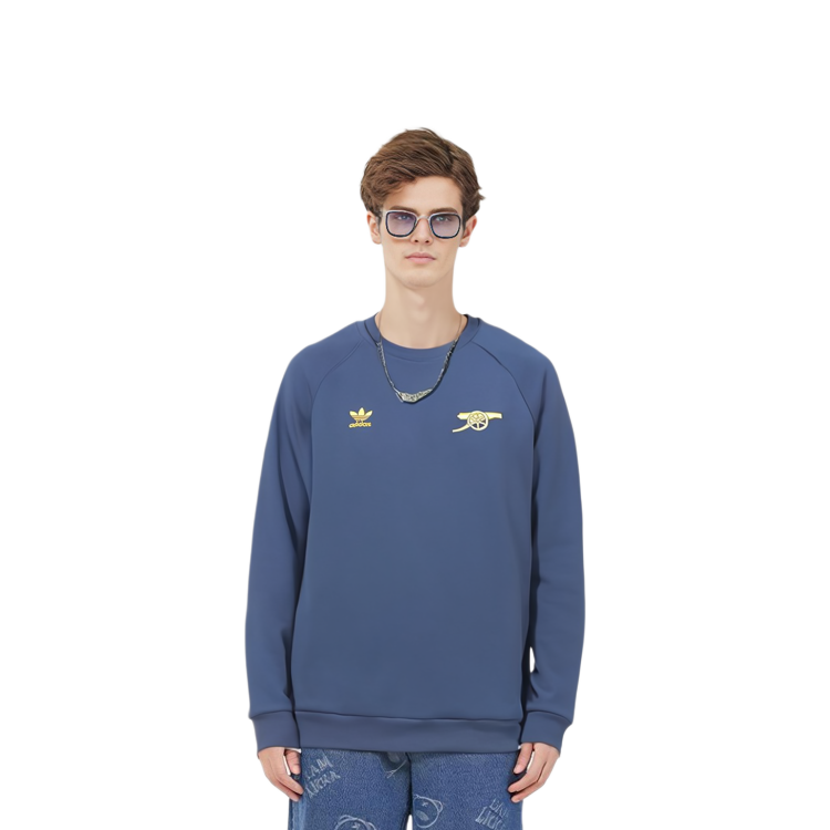 Details for adidas Originals 阿森納基本款海軍藍/黃色圓領套頭衫 IK8715