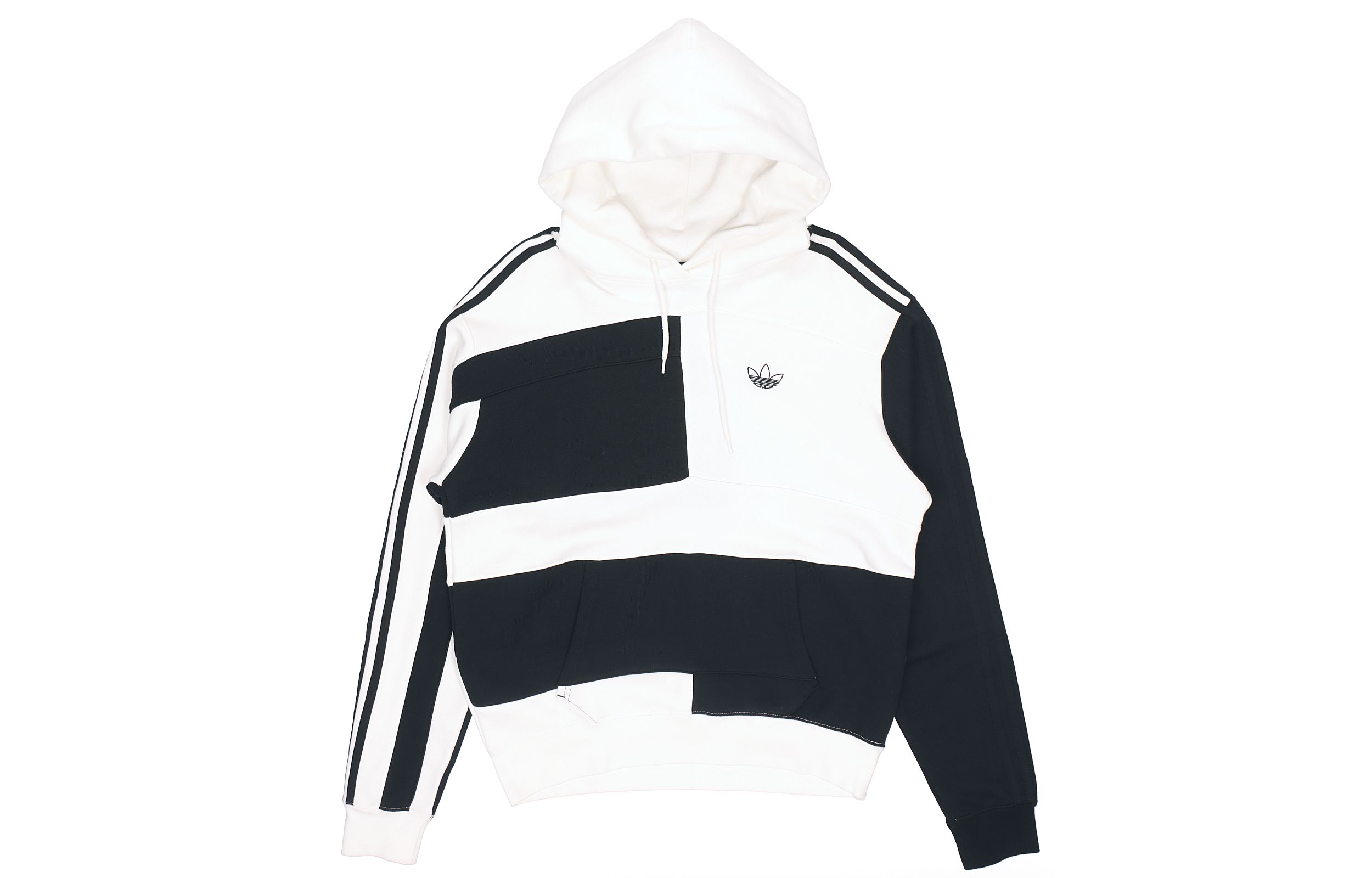 adidas Originals Asymm Block Hoodie Black White Colorblock Pullover ED5600 圖 2