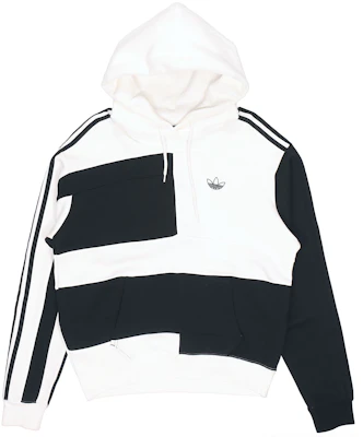 adidas Originals Asymm Block Hoodie Black White Colorblock Pullover ED5600 Order adidas Originals Asymm Block Hoodie Black White Colorblock Pullover ED5600