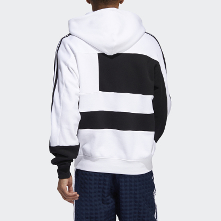 adidas Originals Asymm Block Hoodie Black White Colorblock Pullover ED5600 圖 6