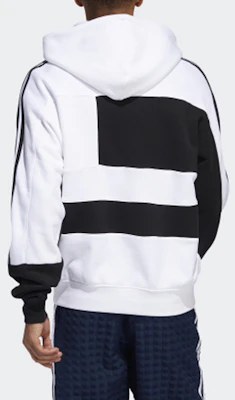 adidas Originals Asymm Block Hoodie Black White Colorblock Pullover ED5600 Details for adidas Originals Asymm Block Hoodie Black White Colorblock Pullover ED5600