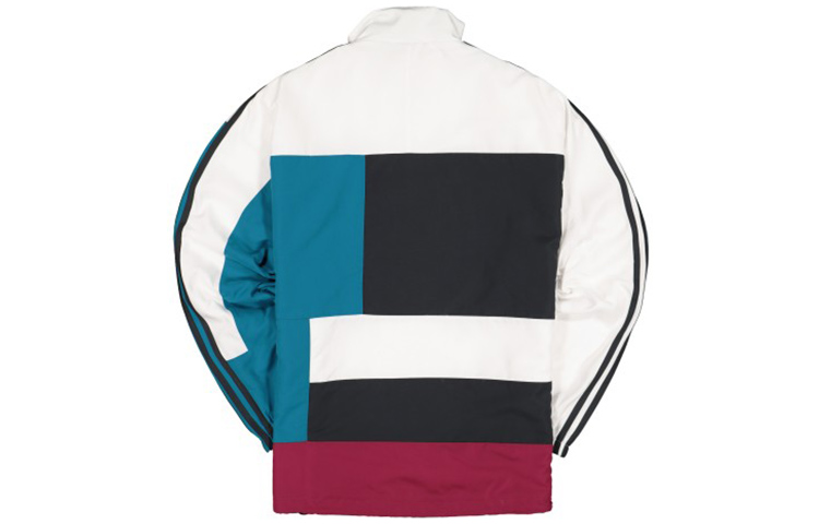 Lookbook 아디다스 오리지널 아심 멀티컬러 패치워크 트랙자켓 - 화이트 ED6242