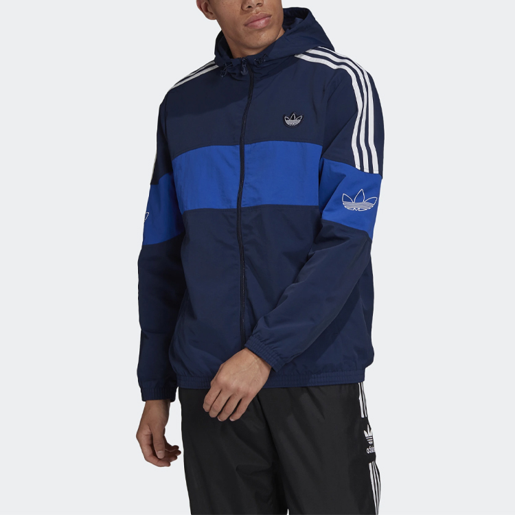 adidas Originals Bandrix WB Embroidered Logo Hoodie Jacket Men’s Blue FM3858 圖 4