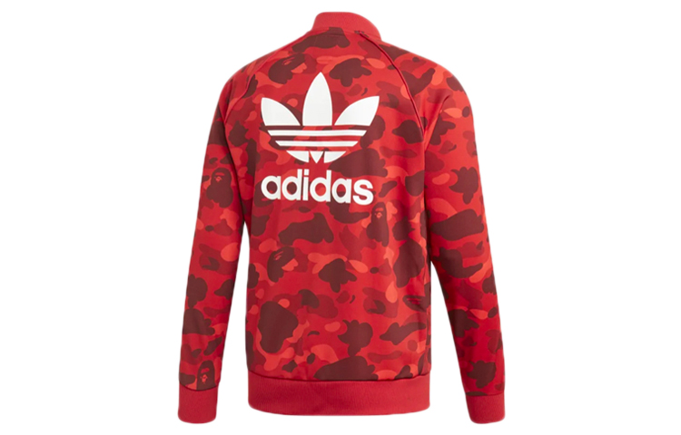 Lookbook adidas Originals Bape x Track Top Jaket Loreng Merah Camo Striped DP0184