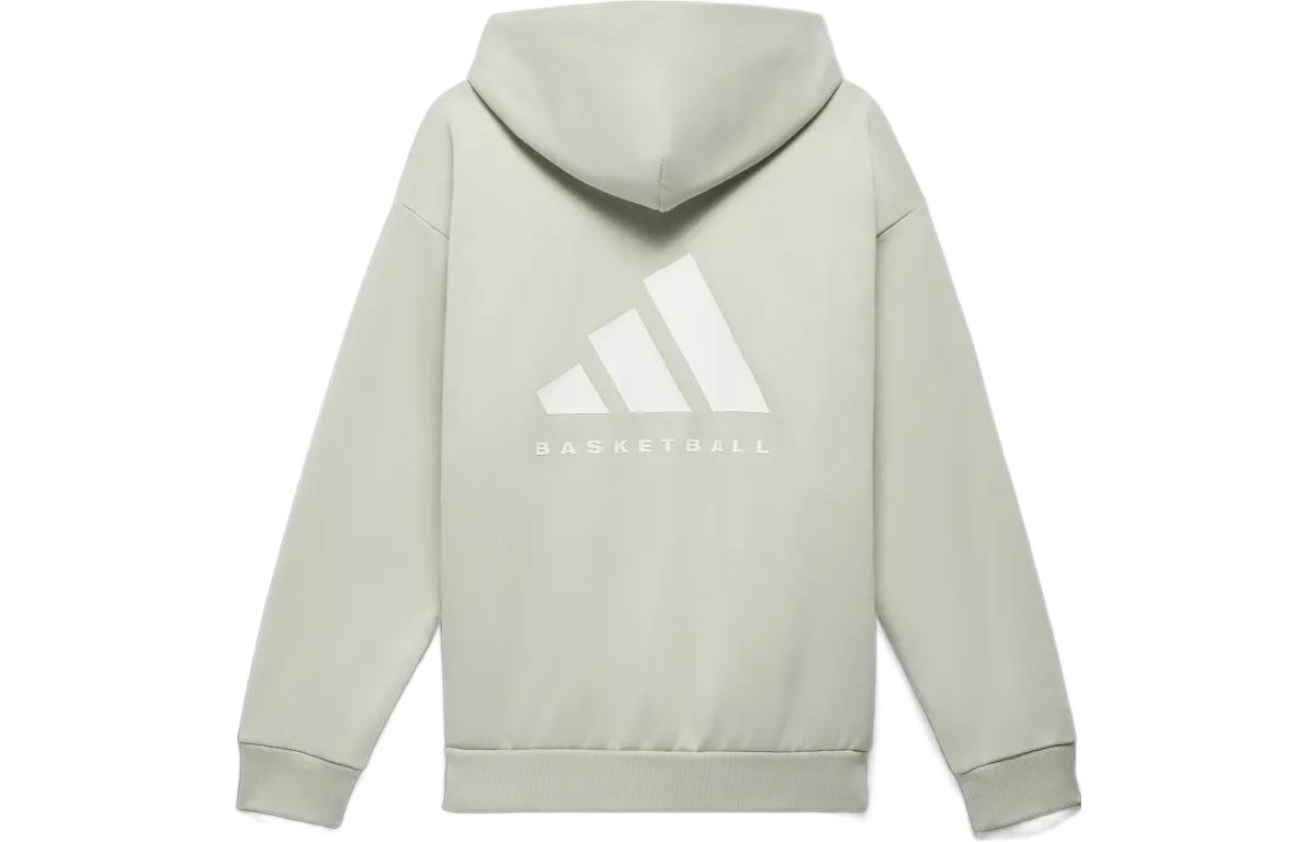 adidas Originals Basketball Chapter 1 Hoodie Green Logo Print Unisex Pullover IA3437-OVERSEAS