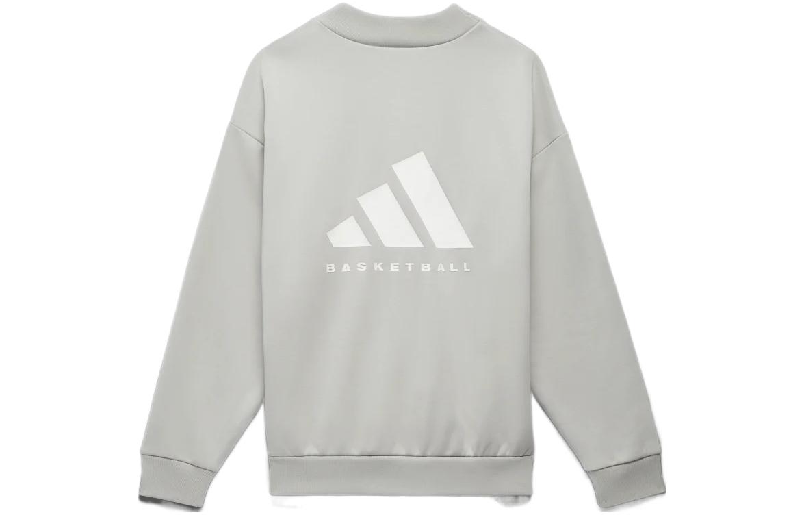 adidas Originals Basketball Chapter 1 Sweat Crew Metal Grey Logo Sweatshirt Unisex IA3435-OVERSEAS