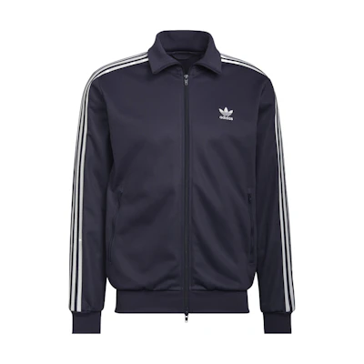 adidas Originals Beckenbauer Track Jacket Dark Gray Navy Striped Design HB9445