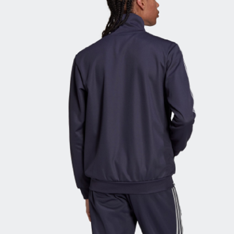 adidas Originals Beckenbauer Track Jacket Dark Gray Navy Striped Design HB9445 圖 5