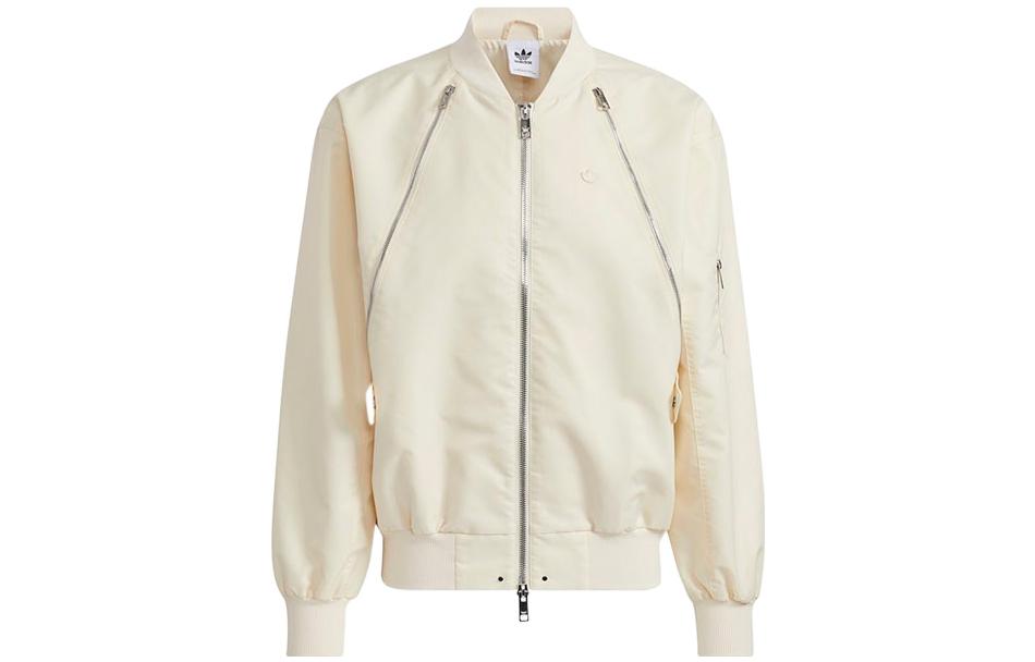 adidas Originals Beige  Casual Zipper Bomber Jacket. HL6493