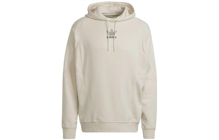 adidas Originals Beige Hoodie with Chest Logo Print HF5677